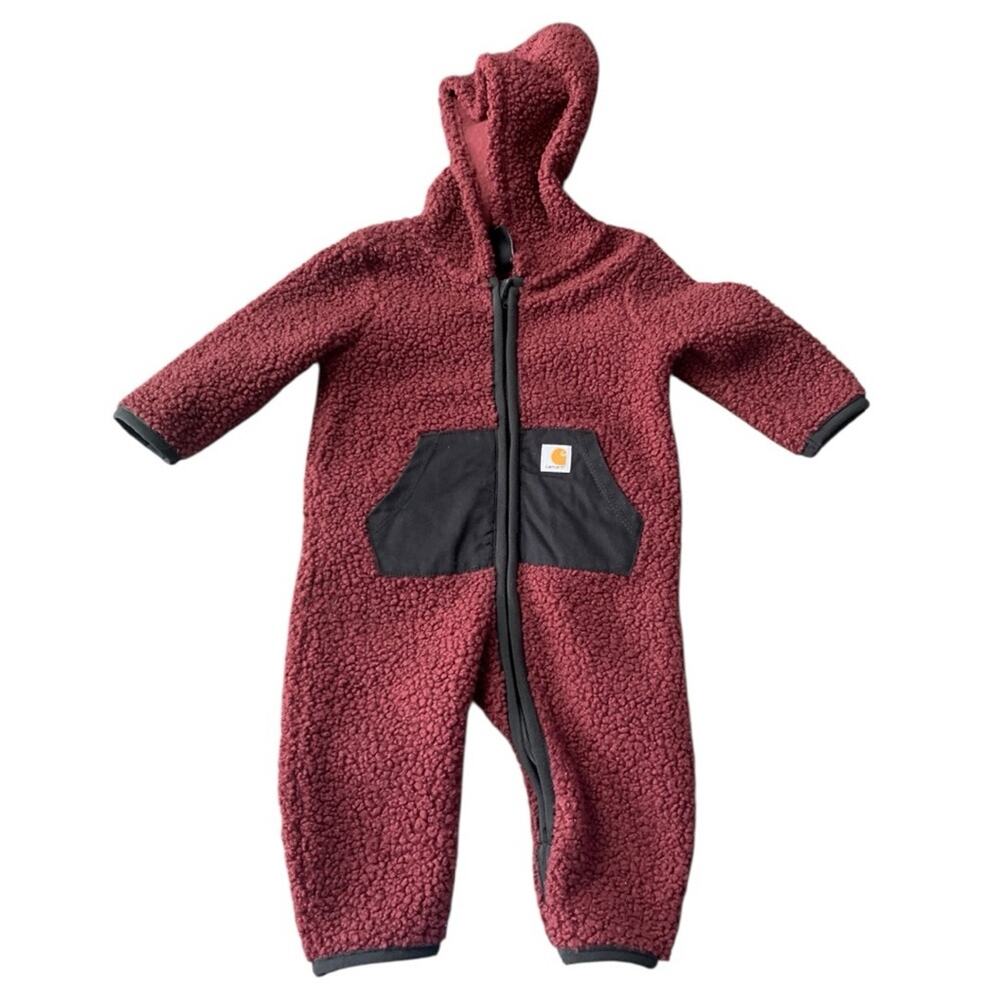Carhartt baby 3 months 3m fuzzy one piece onesie Kids Red One Piece